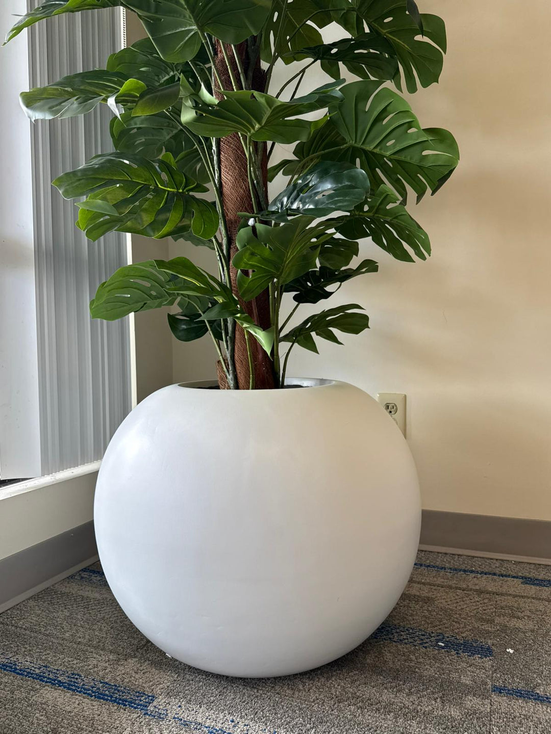Chic Round Fiberglass Planters