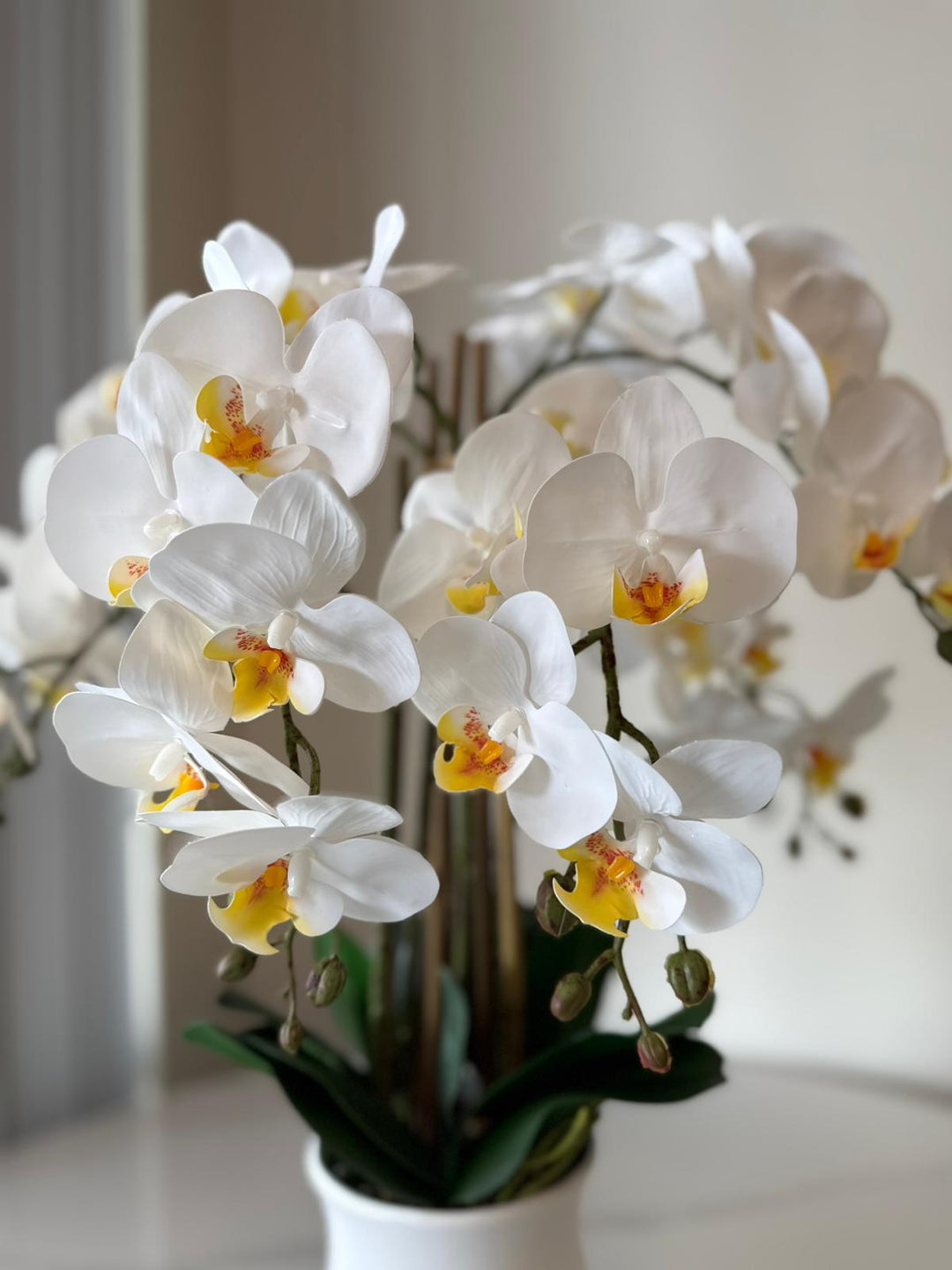 Real Touch Artificial White Orchid Arrangement