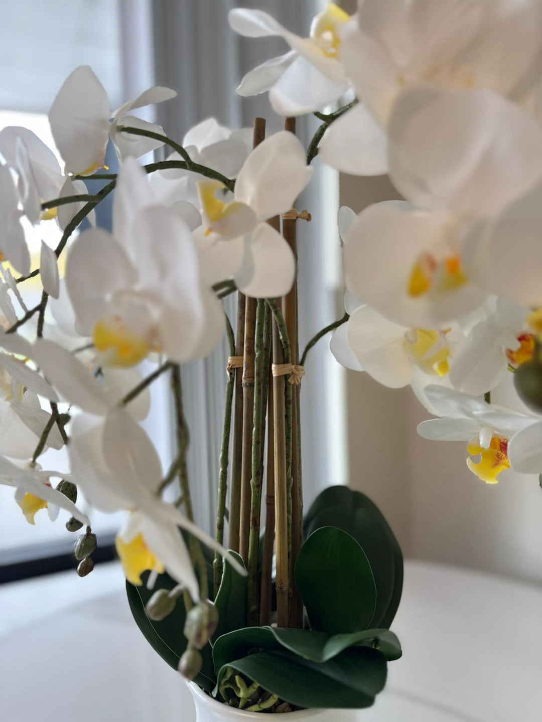 Real Touch Artificial White Orchid Arrangement