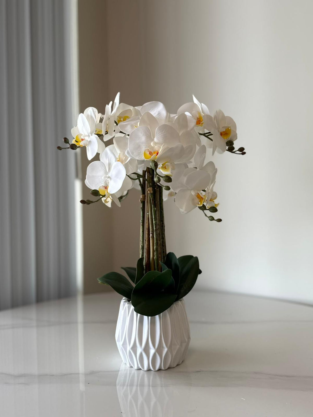 Artificial Orchid Arrangement with real touch flowers