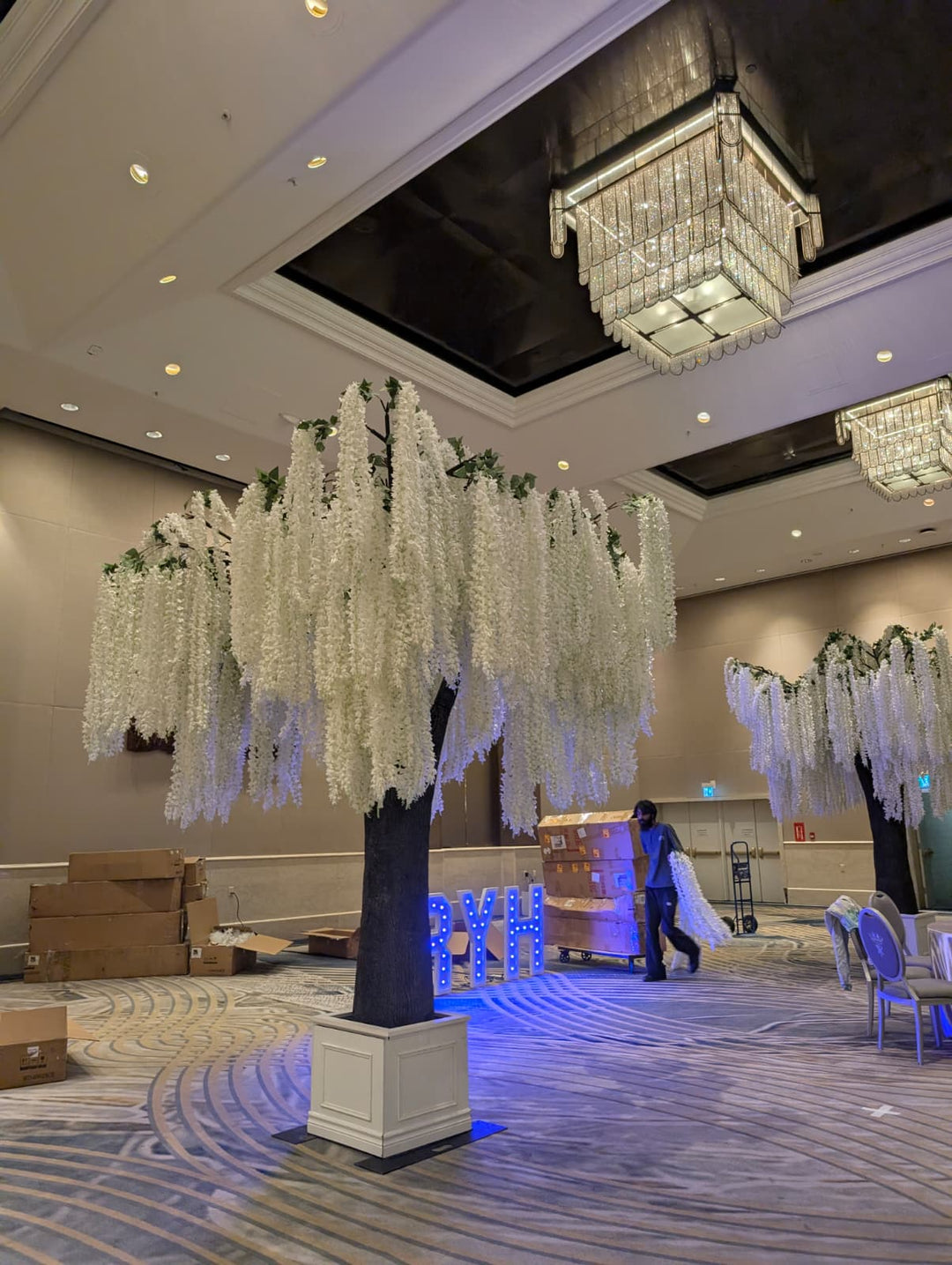 15ft Artificial White Wisteria Tree