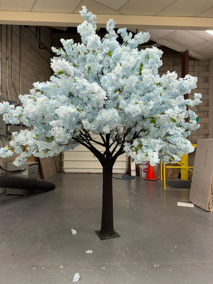 8ft Artificial Soft Blue Cherry Blossom Tree