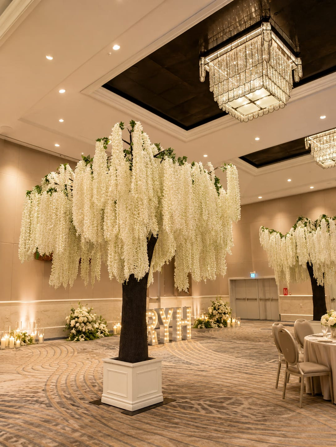 12ft Artificial White Wisteria Tree