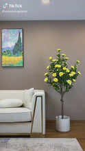 Load and play video in Gallery viewer, Artificial Camellia Flower Tree - Yellow 5.3&#39; (160 cm)
