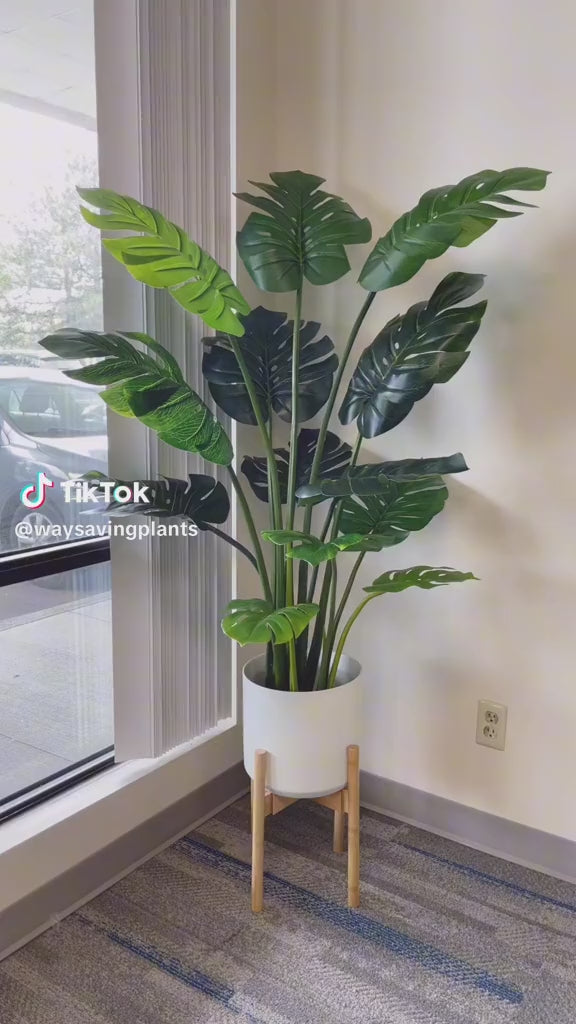 monstera plant pot ideas Artificial Monstera Plant – 5 ft