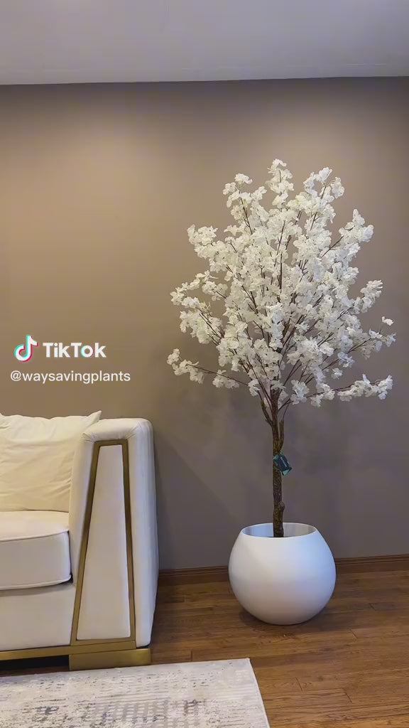 Artificial Cherry Blossom (white) - 6'