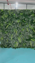 Charger et lire la vidéo dans la visionneuse de la Galerie, Artificial tropical green leaf backdrop featuring a variety of realistic foliage. Perfect for event decoration, photo booths, and indoor or outdoor settings. How durable is this artificial greenery wall for extended outdoor use? Can the individual leaves or sections be rearranged for custom designs?
