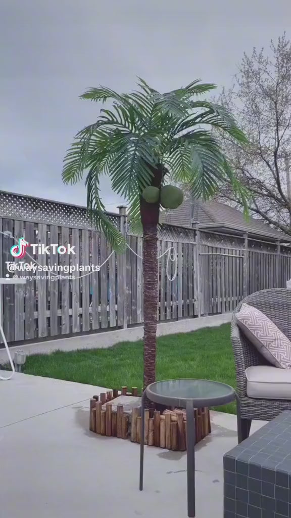 Artificial Coconut Trees with real wood tree trunk