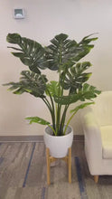 Load and play video in Gallery viewer, Artificial Monstera Plant ( Shine) (4&#39;)
