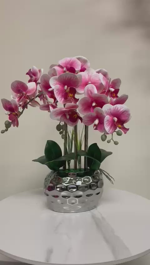 Pink Orchid (silver vase)