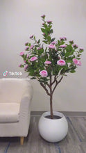 Load and play video in Gallery viewer, Artificial camellia Flower Tree - Purple 5.3&#39;
