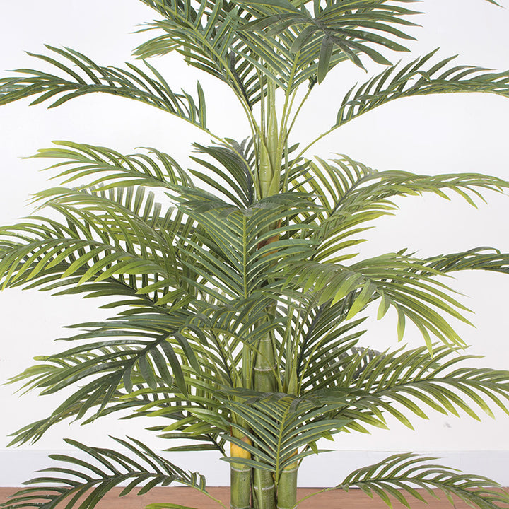 Realistic artificial palm tree with lush green fronds, perfect for indoor and outdoor decoration, adding a tropical touch to any space