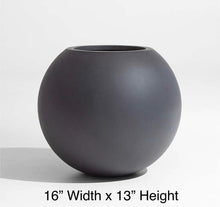 Load image into Gallery viewer, Fiberglass pot - Black (16&quot; W x 13&quot; H)
