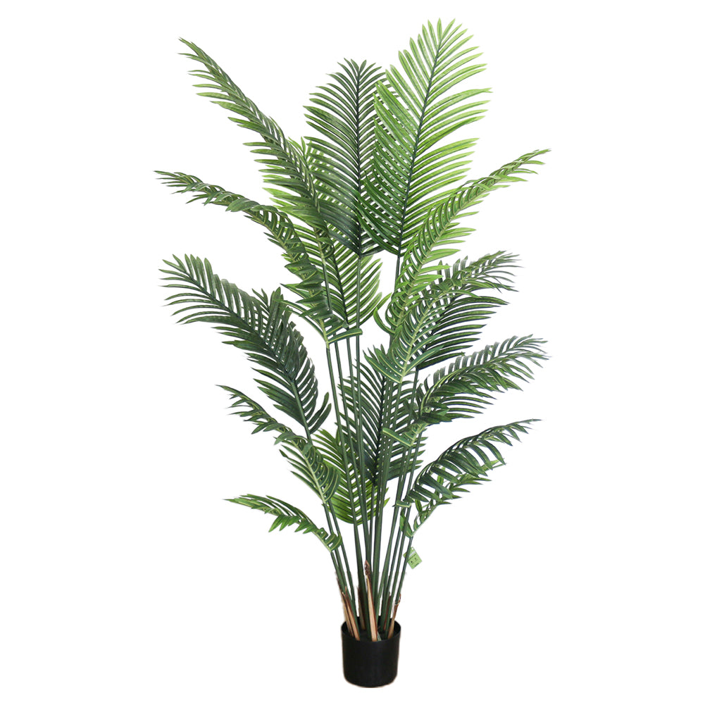 best quality plants. Elegant artificial palm tree in a black pot.