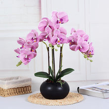 Charger l&#39;image dans la galerie, Orchidée artificielle - Vase rose avec cercle noir

